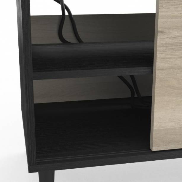 Mueble TV Melamina Madera claro - Negro 110x48x39