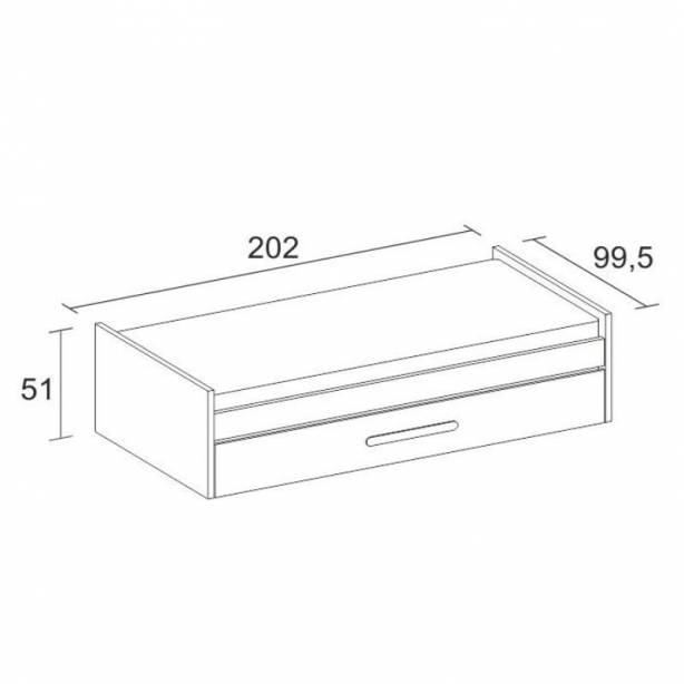 Cama nido Melamina Blanco - Madera claro 202x51x100