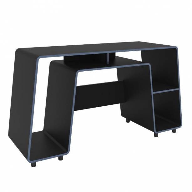 Mesa Gamer Melamina Negro - Azul 150x83x53