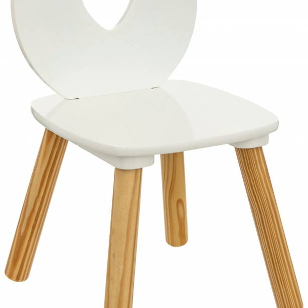 Silla infantil Melamina y Madera Blanco - Madera claro 30x52x30