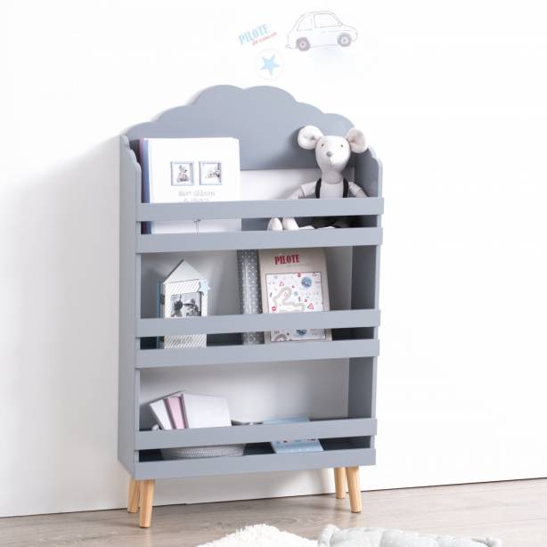 Mueble infantil Melamina Gris - Madera Claro 58x100x18