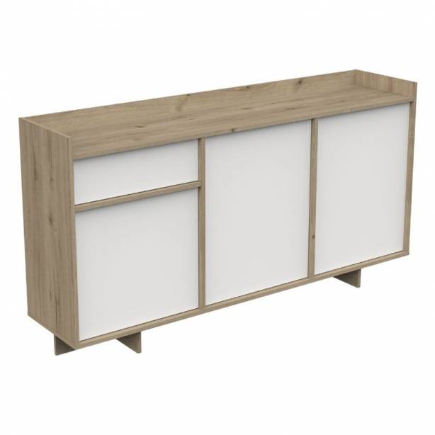 Pack muebles Salón Melamina Blanco - Madera claro