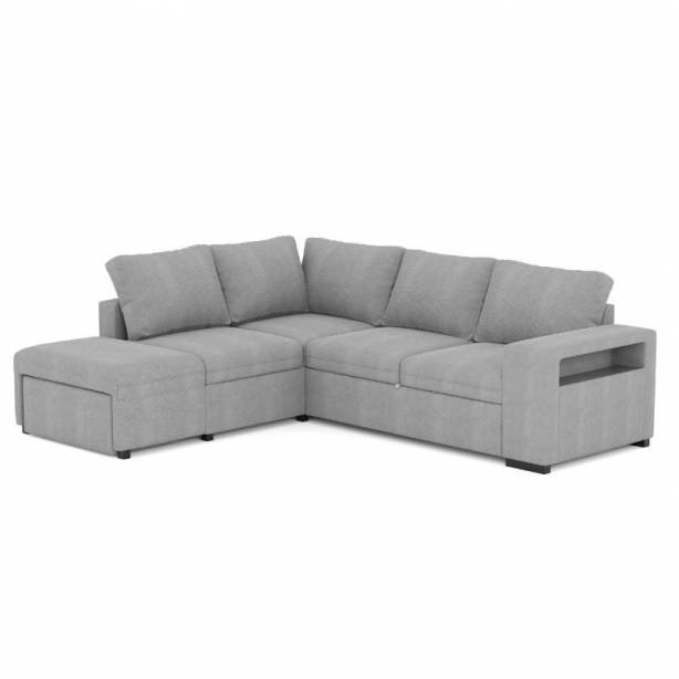 Sofá chaise longue Madera - Tela Gris 249x91x86