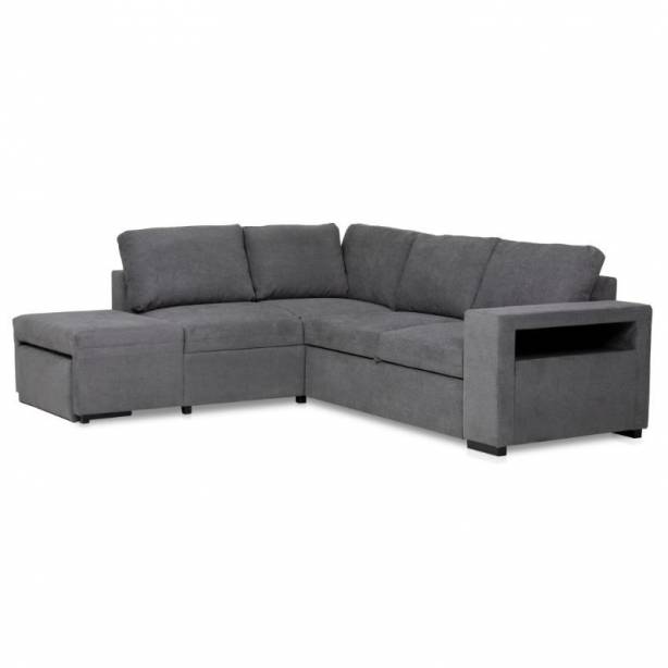 Sofá chaise longue Madera - Tela Gris 249x91x86