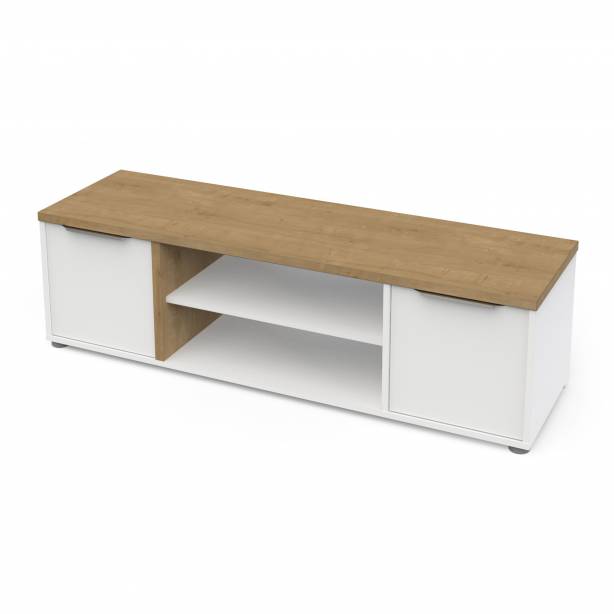 Pack muebles Salón Melamina Blanco - Madera claro