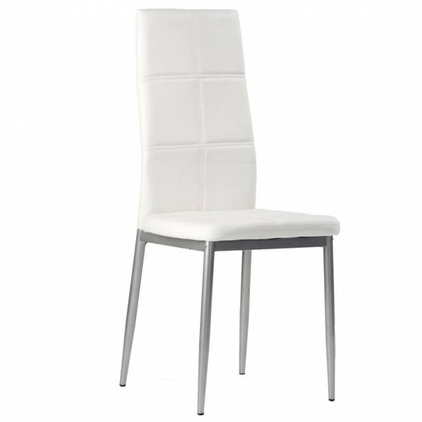 Silla Polipiel - Metal Blanco - Gris 42x98x47