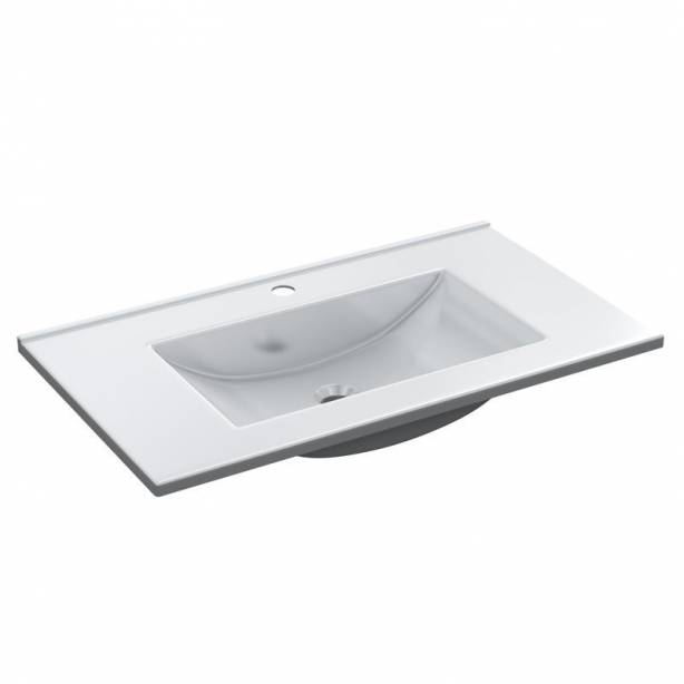 Mueble baño con lavabo Melamina Madera oscuro 80x64x45