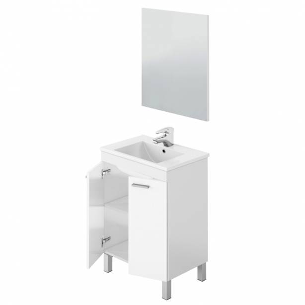 Mueble baño con lavabo Melamina Blanco 60x80x45