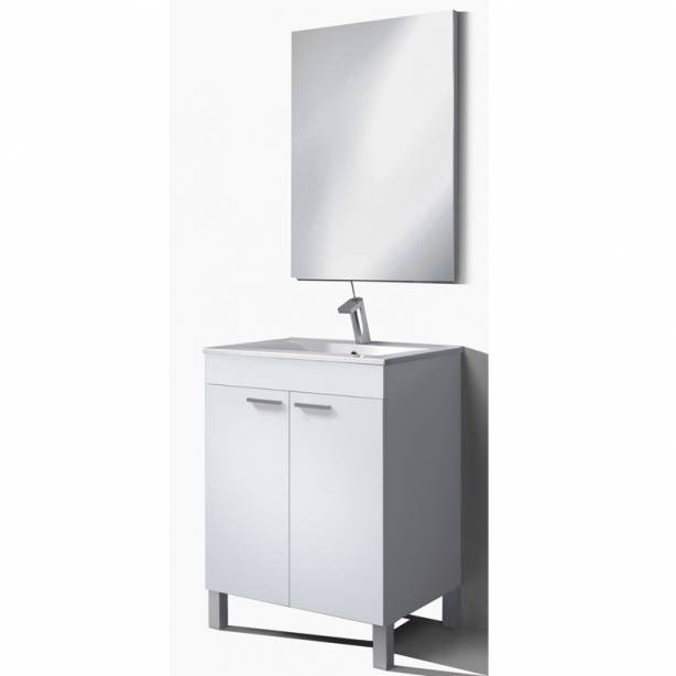 Mueble baño con lavabo Melamina Blanco 60x80x45