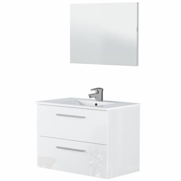 Mueble baño con lavabo Melamina Blanco 80x57x45