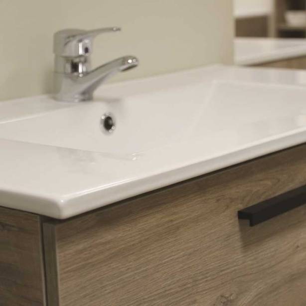 Mueble baño con lavabo Melamina Madera claro 80x86x45