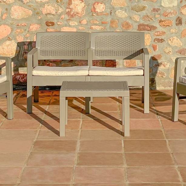 Mesa exterior Polipropileno Marrón 46x40x59