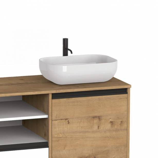 Mueble baño con lavabo Cerámica Blanco 46x14x32