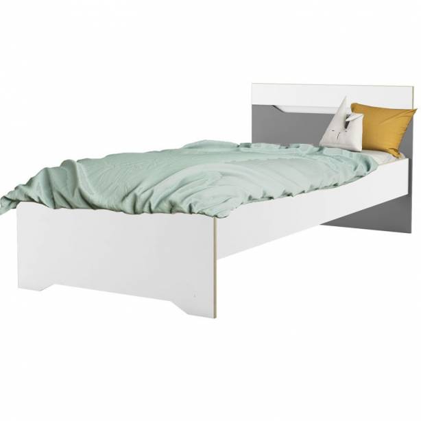 Cama Juvenil Melamina Blanco - Gris 97x79x205