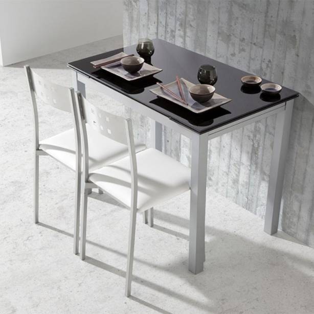 Silla cocina Polipiel - Metal Blanco 41x86x47