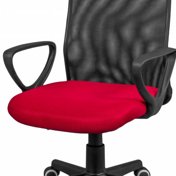 Silla escritorio Tela Negro - Rojo 59x89x55