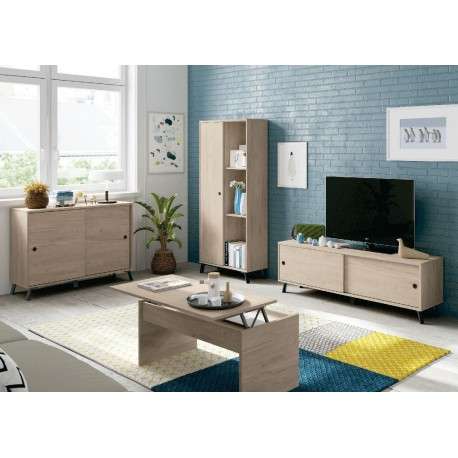 Mueble TV salón Kam color roble