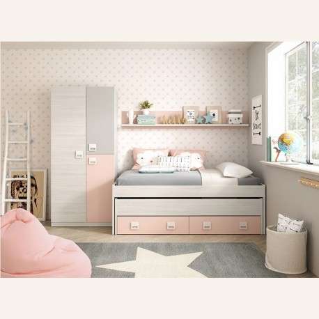Pack dormitorio niña nube rosa 2